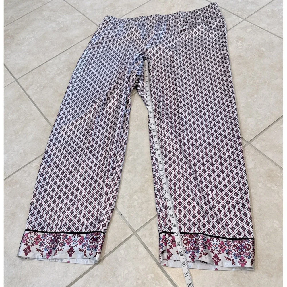 Thalia Sodi PJ Set Long Sleeve Pajamas Set Sz XXL Satin Geometric Loungewear